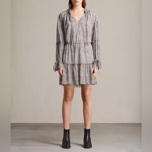 ALL SAINTS NWT Relaxed Fit Adara Leodot Animal Print Dress, Size Small
